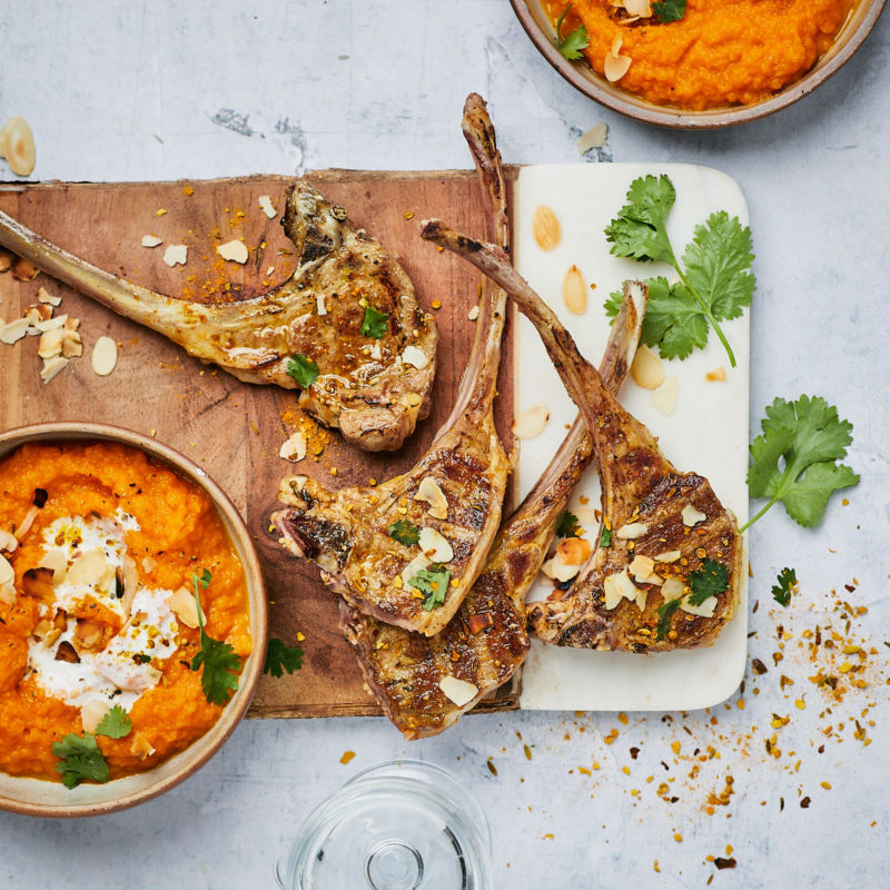 recette d'agneau cotelettes curry carottes
